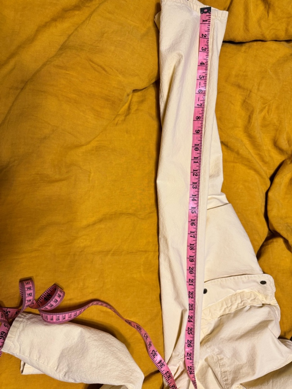 Vintage 90s Jordache Butter Yellow Utility Field Pants - High Waist Cotton Twill - Picture 9 of 9